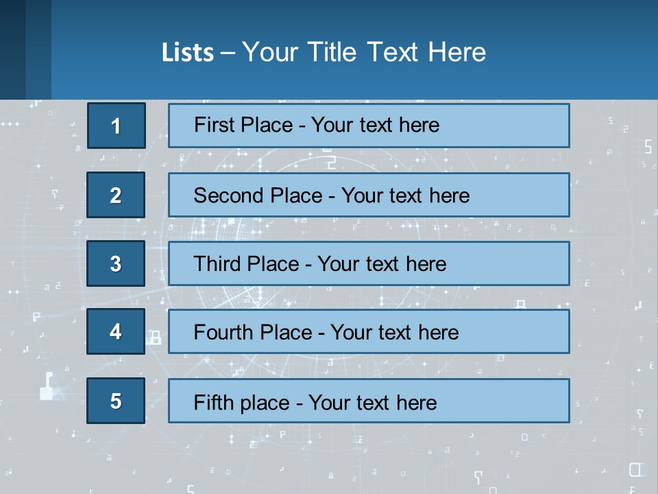 A Blue And Black Abstract Background With Numbers PowerPoint Template