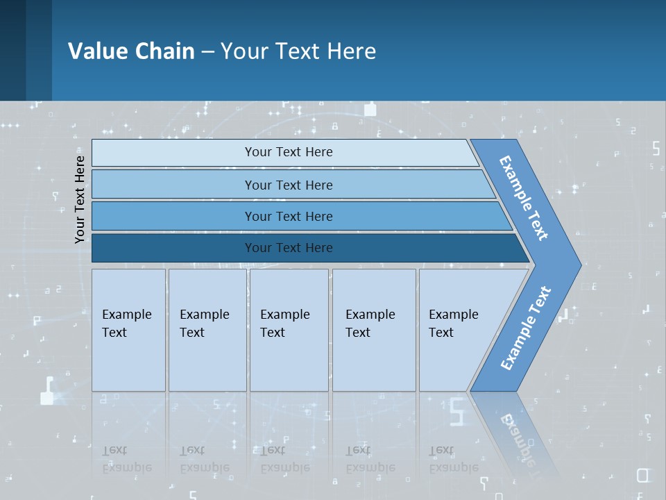 A Blue And Black Abstract Background With Numbers PowerPoint Template