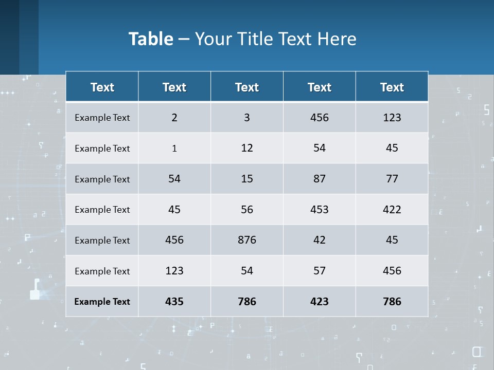 A Blue And Black Abstract Background With Numbers PowerPoint Template