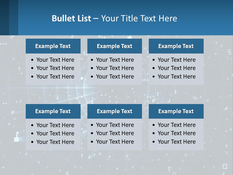 A Blue And Black Abstract Background With Numbers PowerPoint Template