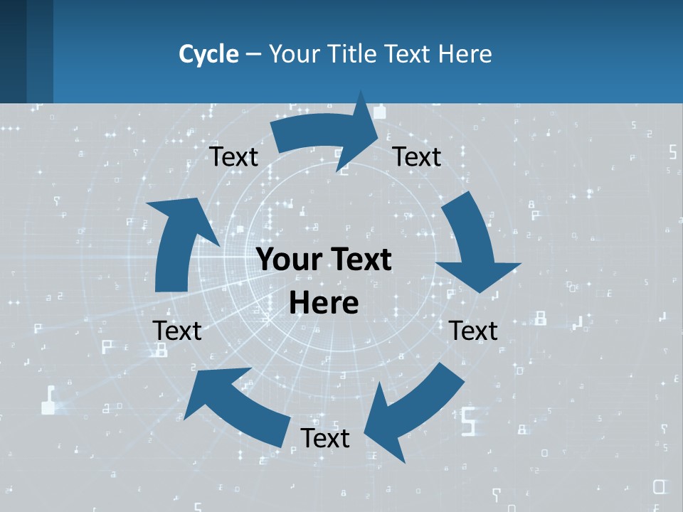 A Blue And Black Abstract Background With Numbers PowerPoint Template