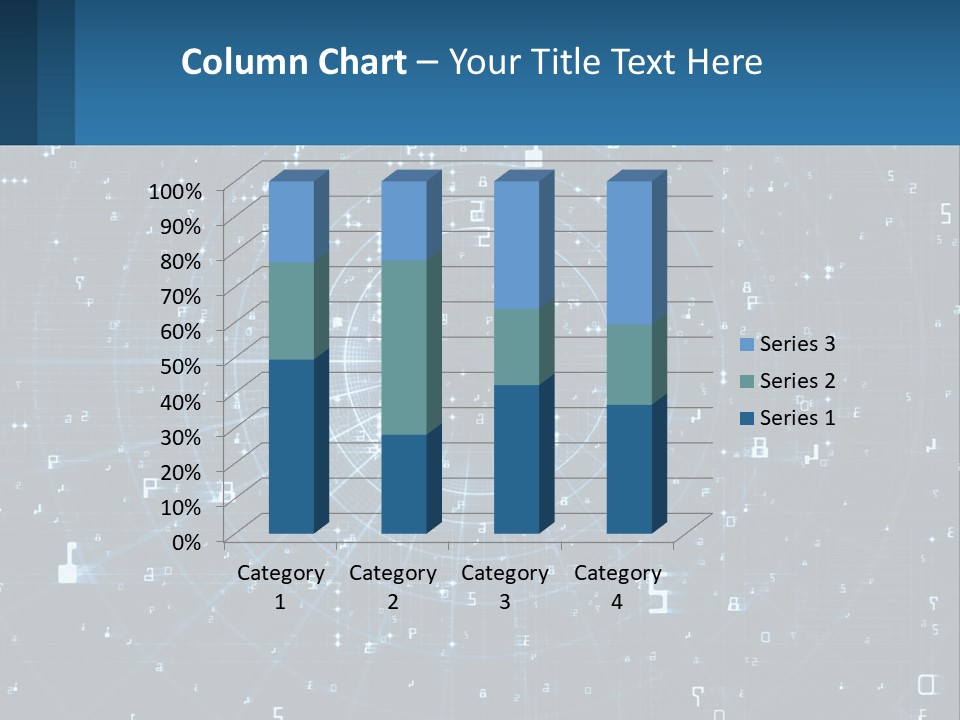 A Blue And Black Abstract Background With Numbers PowerPoint Template
