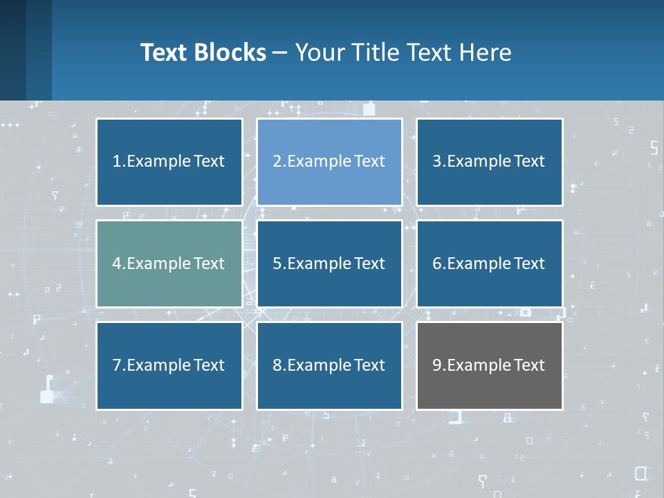 A Blue And Black Abstract Background With Numbers PowerPoint Template