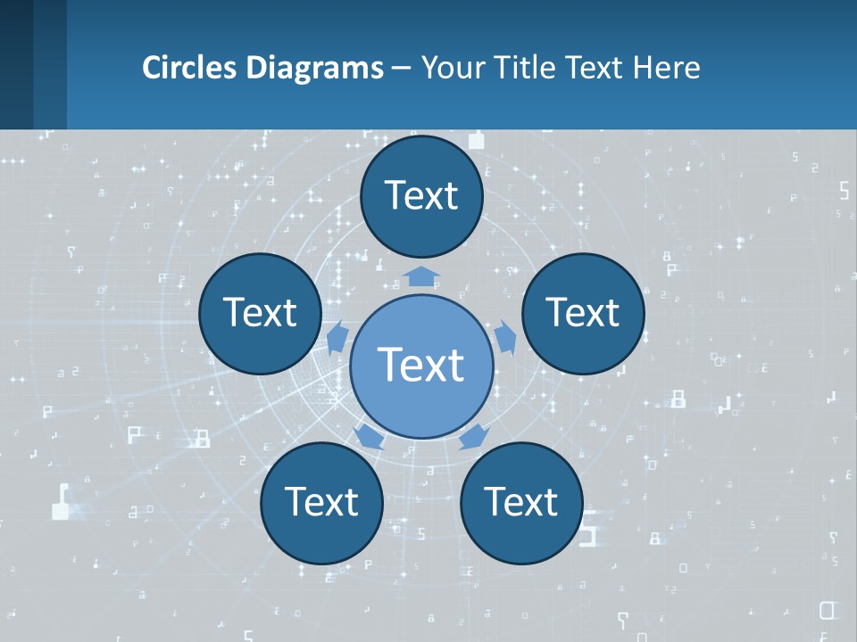 A Blue And Black Abstract Background With Numbers PowerPoint Template