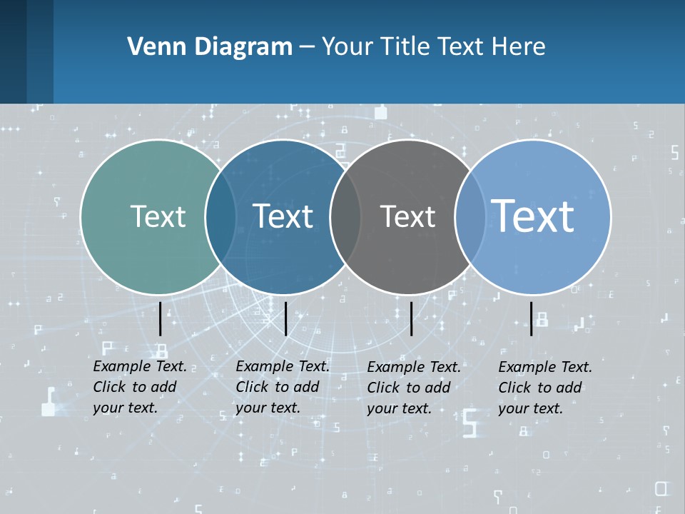 A Blue And Black Abstract Background With Numbers PowerPoint Template