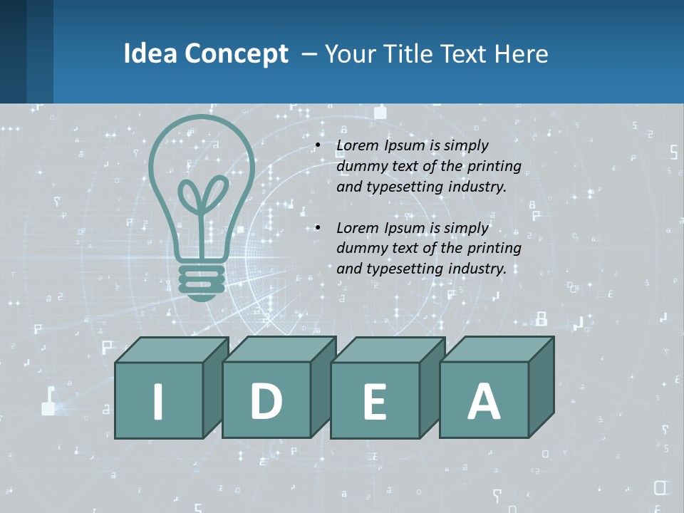 A Blue And Black Abstract Background With Numbers PowerPoint Template