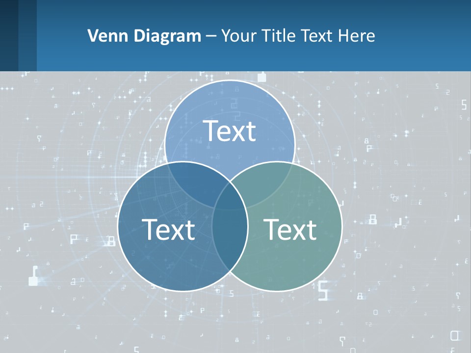 A Blue And Black Abstract Background With Numbers PowerPoint Template