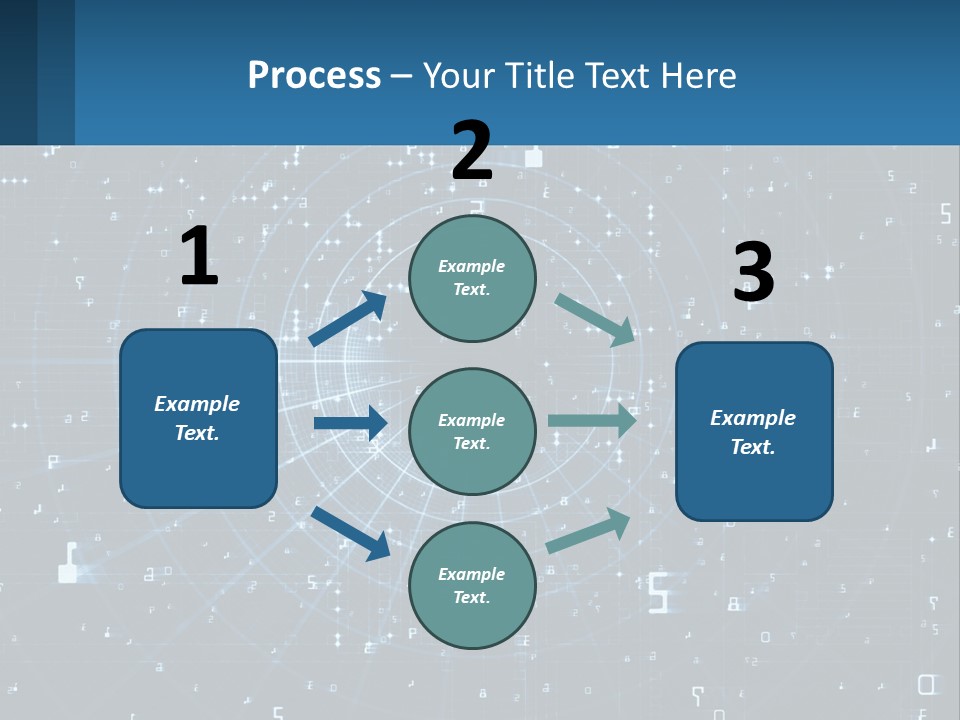 A Blue And Black Abstract Background With Numbers PowerPoint Template