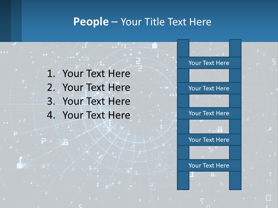 A Blue And Black Abstract Background With Numbers PowerPoint Template