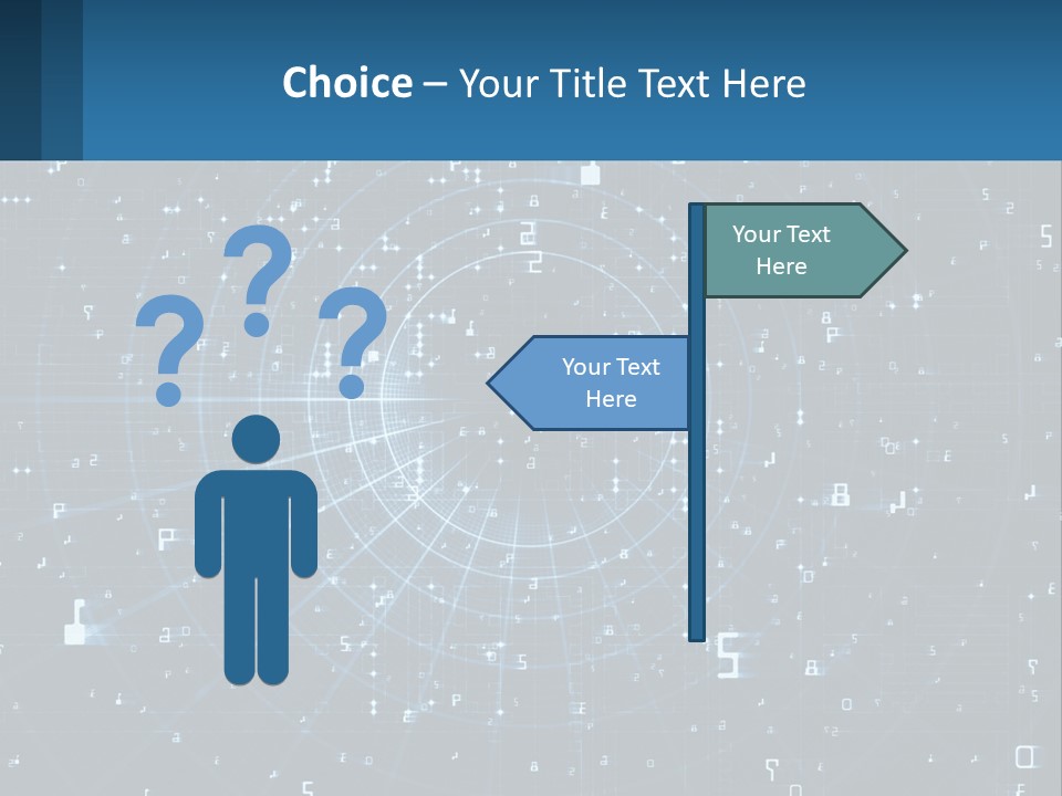 A Blue And Black Abstract Background With Numbers PowerPoint Template