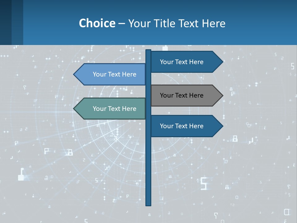 A Blue And Black Abstract Background With Numbers PowerPoint Template