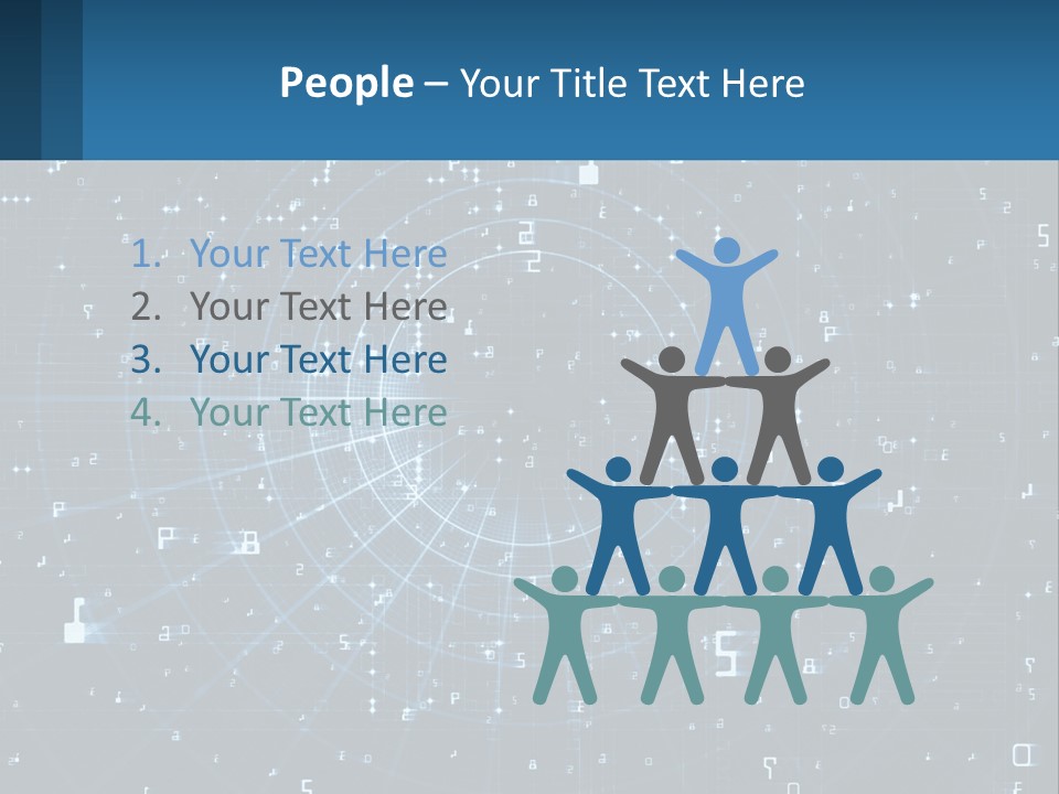 A Blue And Black Abstract Background With Numbers PowerPoint Template