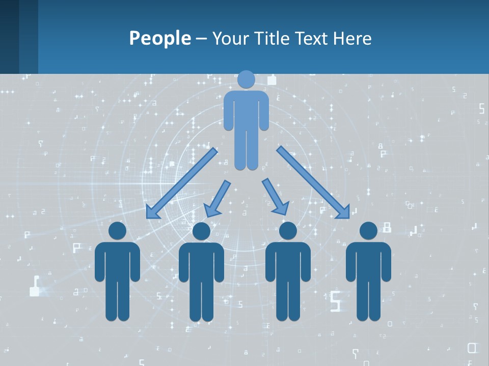 A Blue And Black Abstract Background With Numbers PowerPoint Template