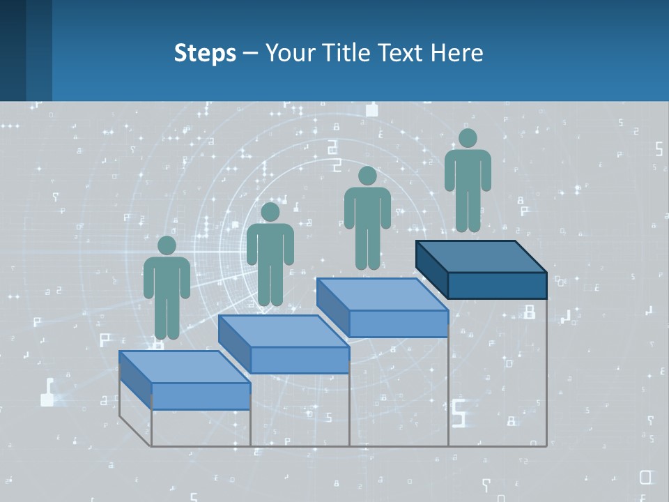 A Blue And Black Abstract Background With Numbers PowerPoint Template