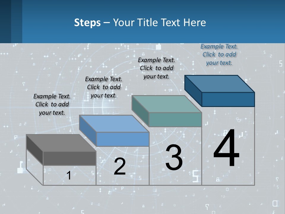 A Blue And Black Abstract Background With Numbers PowerPoint Template