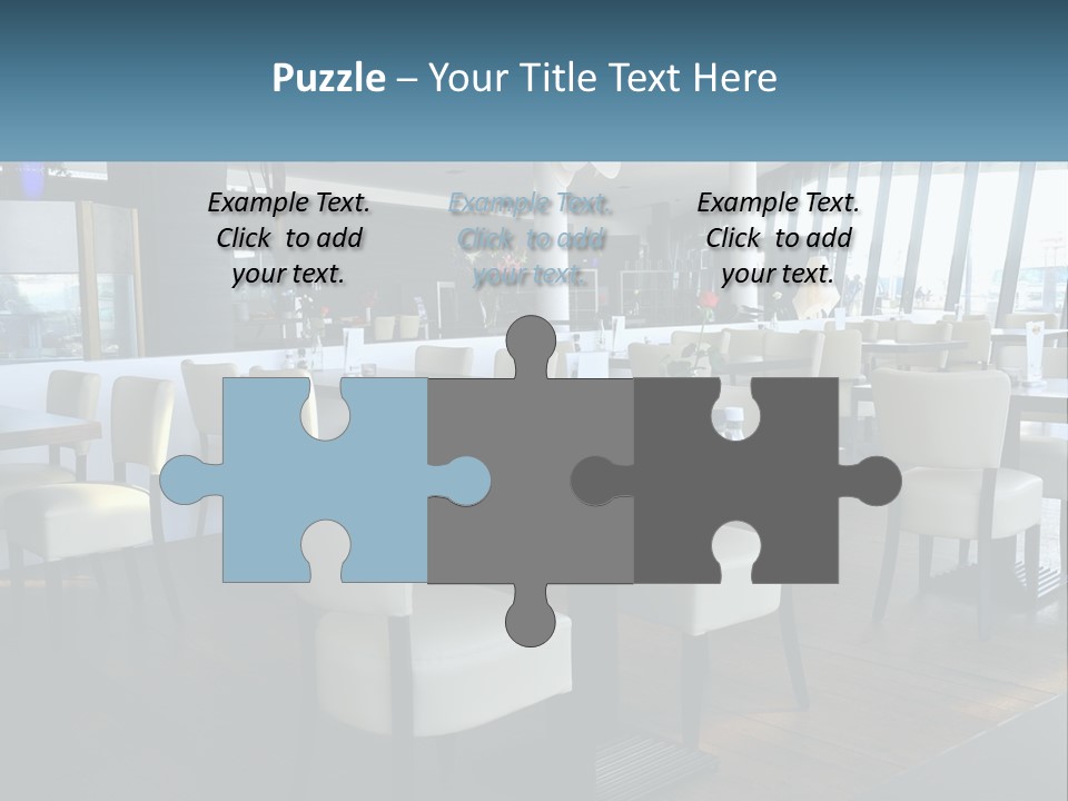 A Restaurant With Tables And Chairs And A Large Window PowerPoint Template