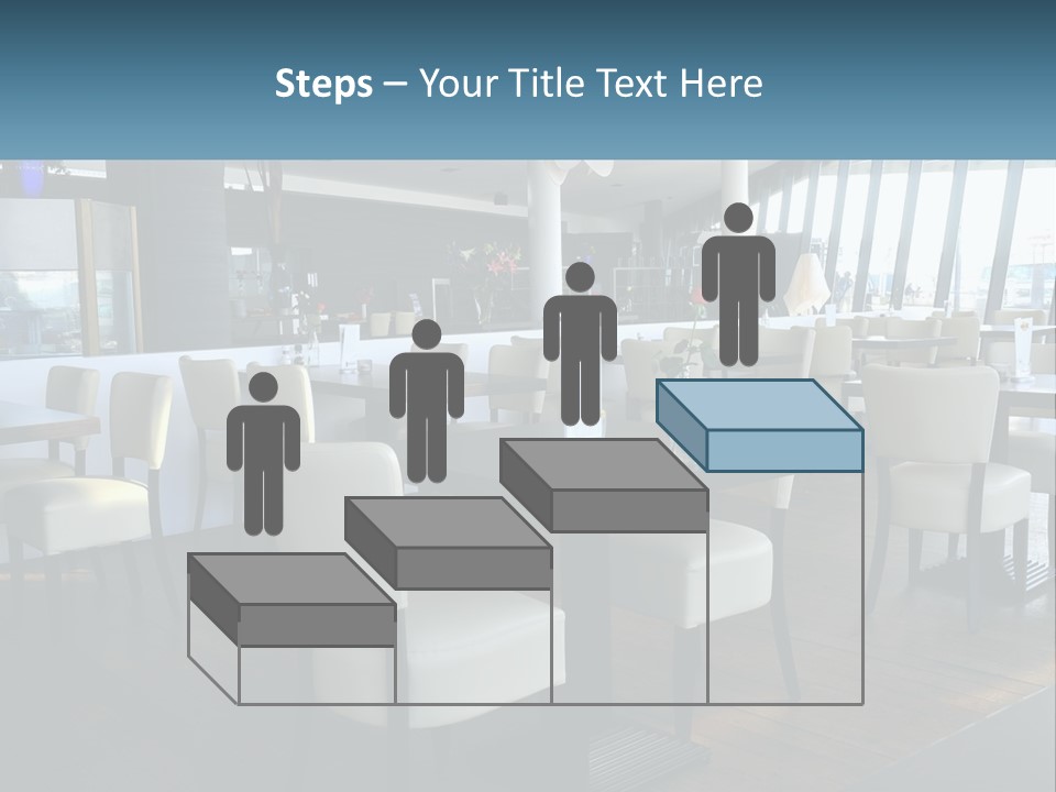 A Restaurant With Tables And Chairs And A Large Window PowerPoint Template