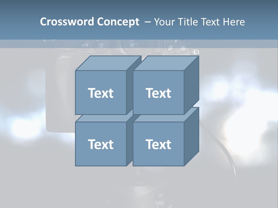 A Video Camera On A Tripod With Blurry Lights In The Background PowerPoint Template