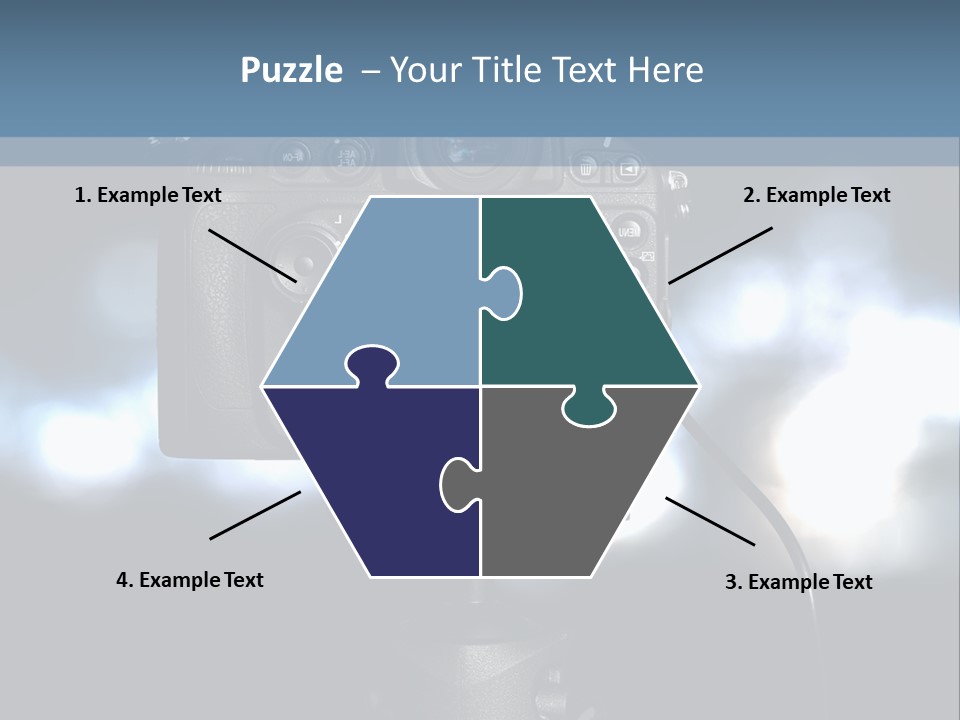 A Video Camera On A Tripod With Blurry Lights In The Background PowerPoint Template