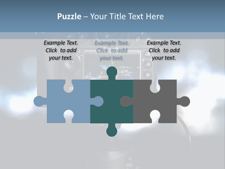 A Video Camera On A Tripod With Blurry Lights In The Background PowerPoint Template