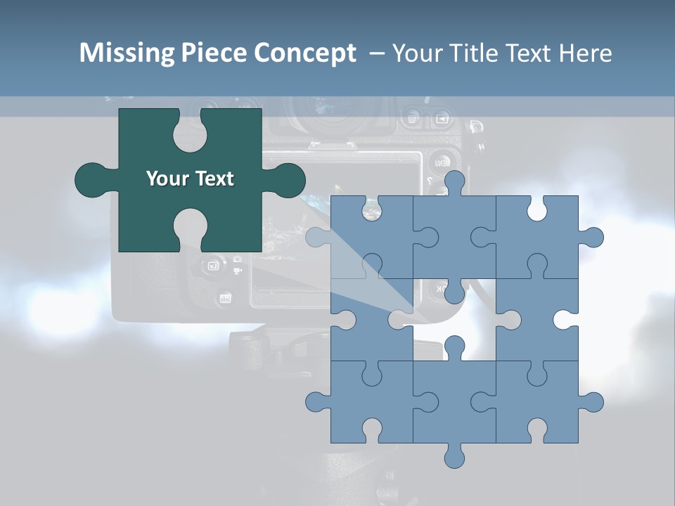 A Video Camera On A Tripod With Blurry Lights In The Background PowerPoint Template