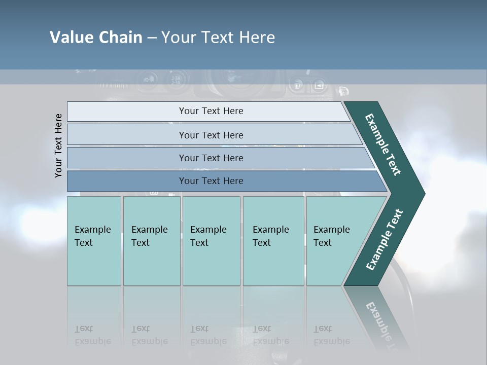 A Video Camera On A Tripod With Blurry Lights In The Background PowerPoint Template