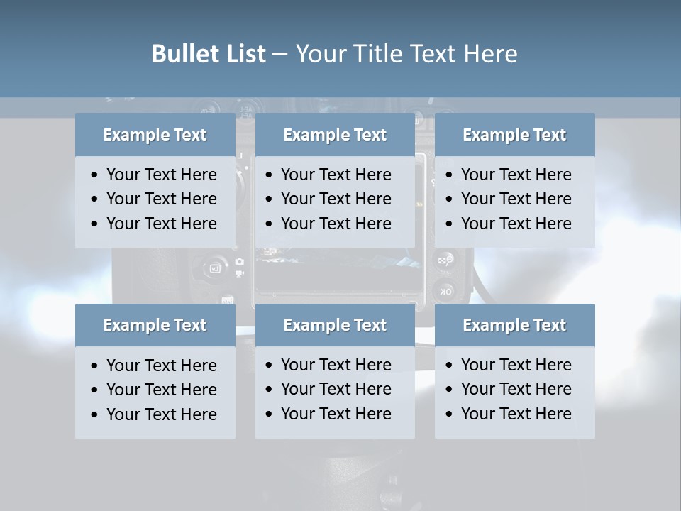 A Video Camera On A Tripod With Blurry Lights In The Background PowerPoint Template