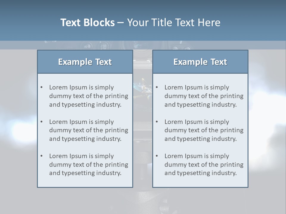 A Video Camera On A Tripod With Blurry Lights In The Background PowerPoint Template