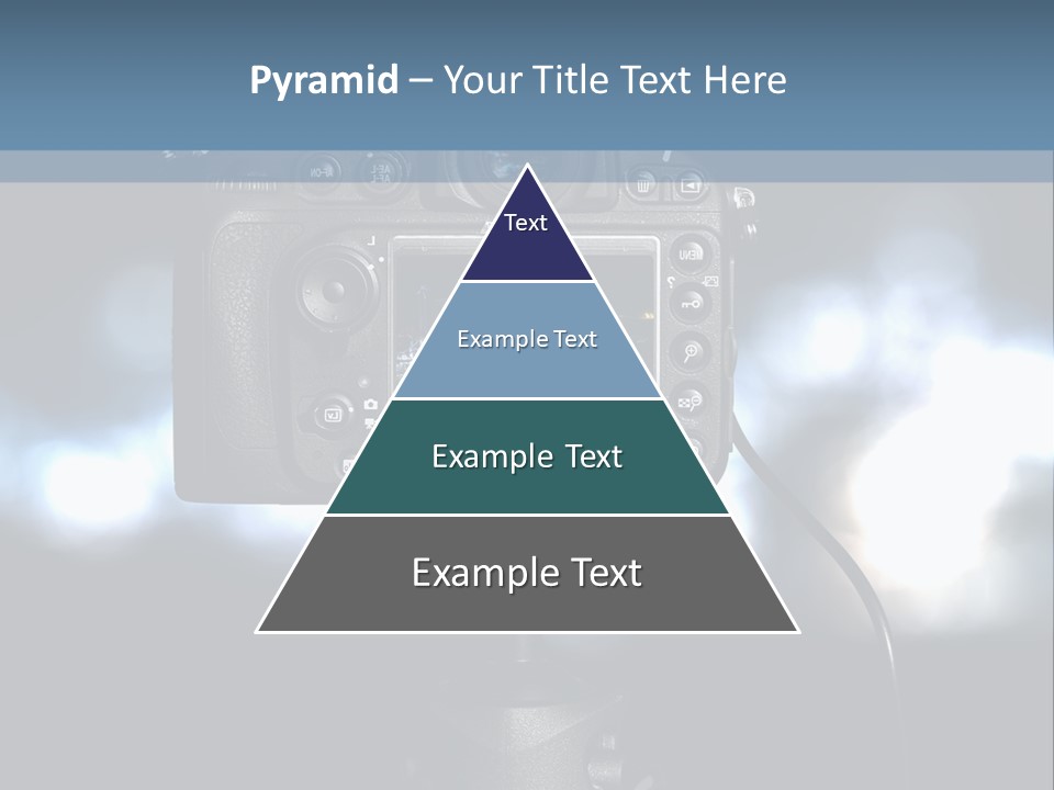 A Video Camera On A Tripod With Blurry Lights In The Background PowerPoint Template