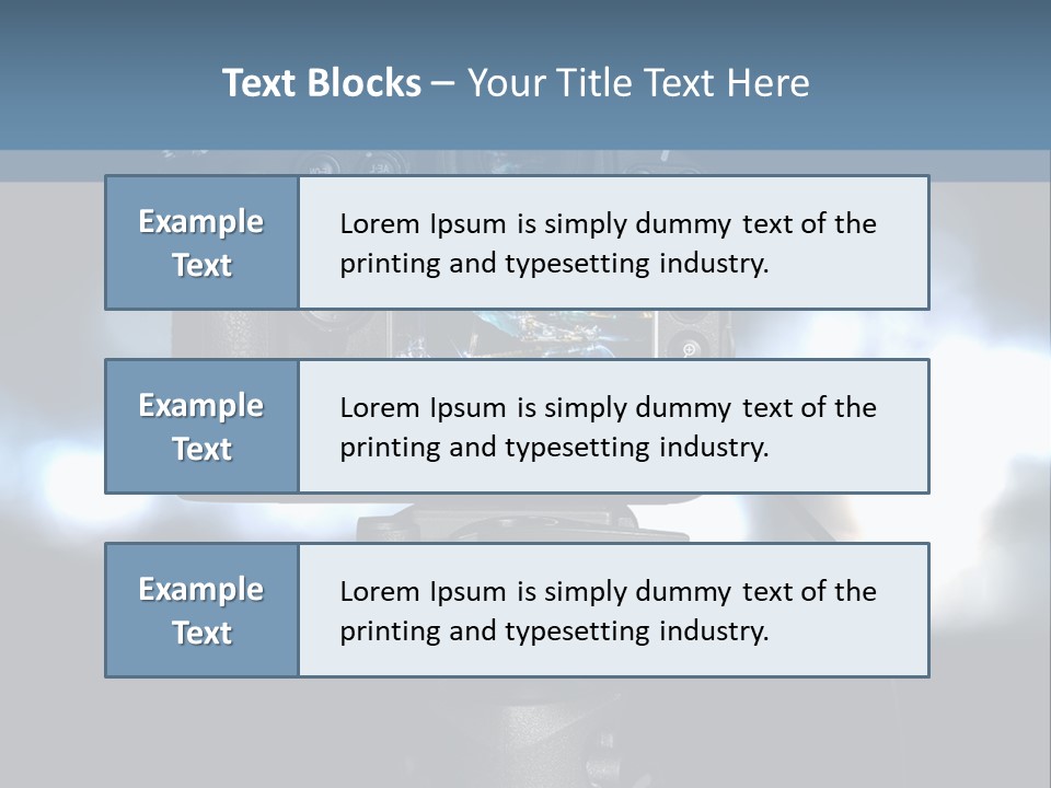 A Video Camera On A Tripod With Blurry Lights In The Background PowerPoint Template