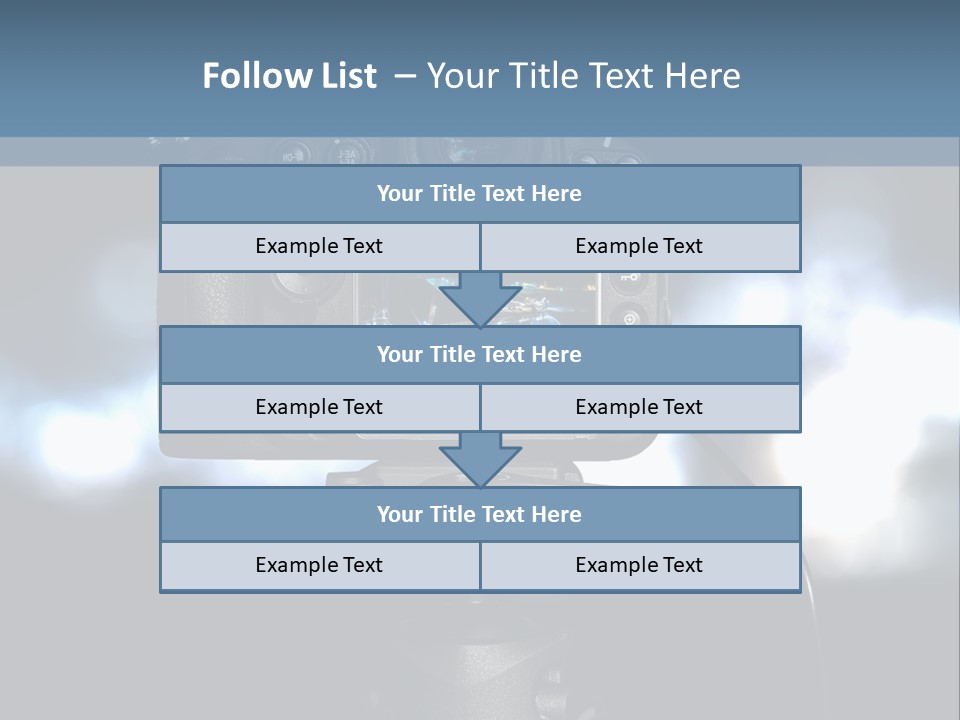 A Video Camera On A Tripod With Blurry Lights In The Background PowerPoint Template