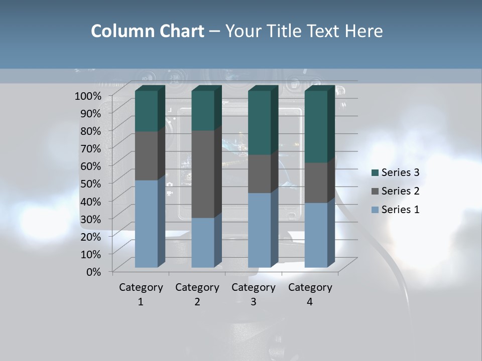 A Video Camera On A Tripod With Blurry Lights In The Background PowerPoint Template