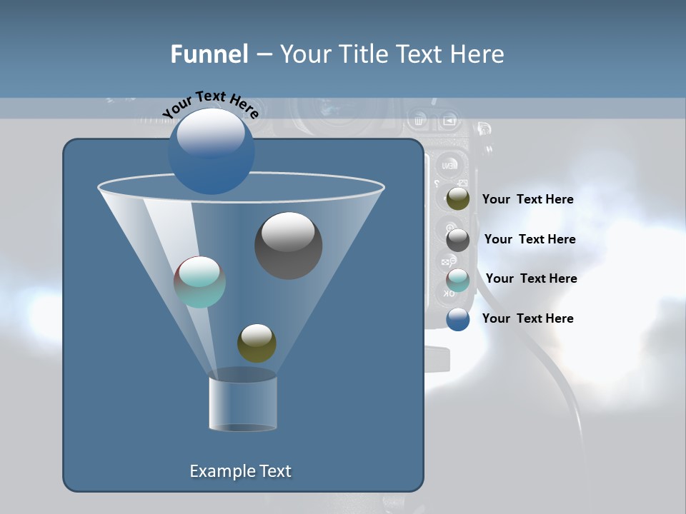 A Video Camera On A Tripod With Blurry Lights In The Background PowerPoint Template