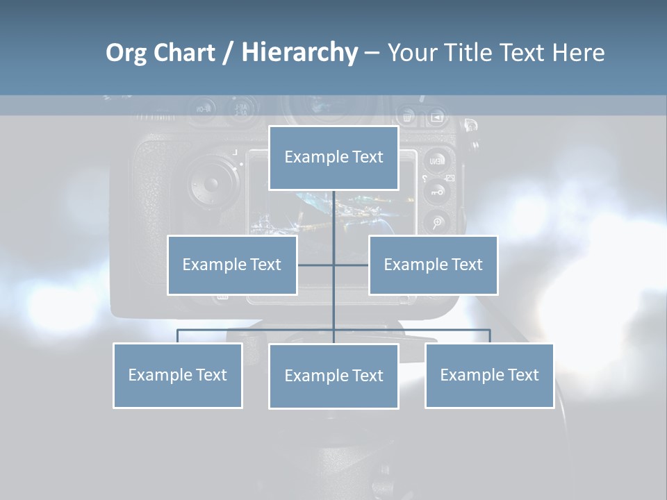 A Video Camera On A Tripod With Blurry Lights In The Background PowerPoint Template