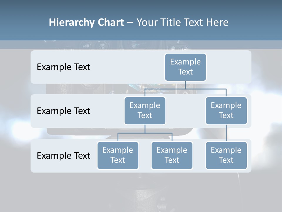 A Video Camera On A Tripod With Blurry Lights In The Background PowerPoint Template