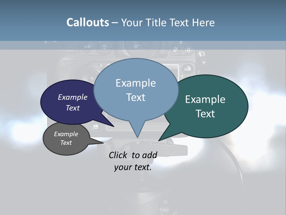 A Video Camera On A Tripod With Blurry Lights In The Background PowerPoint Template