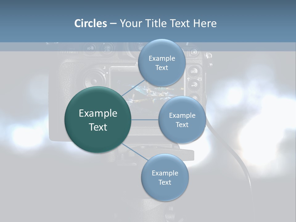 A Video Camera On A Tripod With Blurry Lights In The Background PowerPoint Template