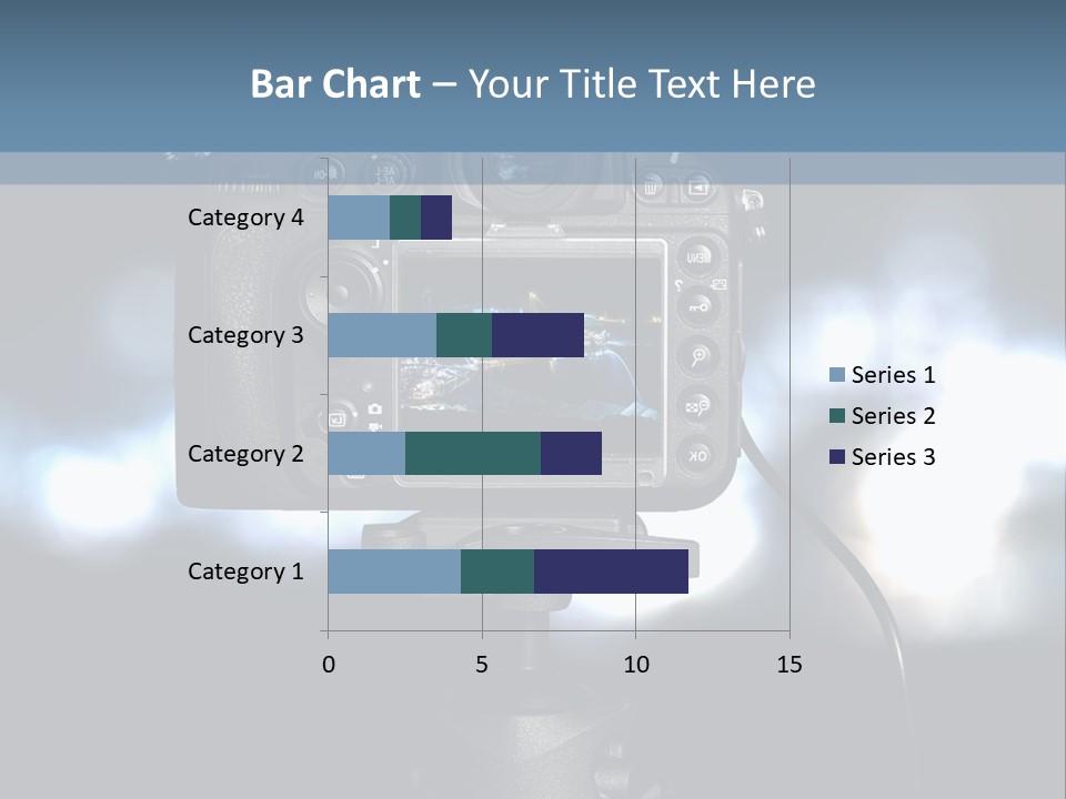 A Video Camera On A Tripod With Blurry Lights In The Background PowerPoint Template