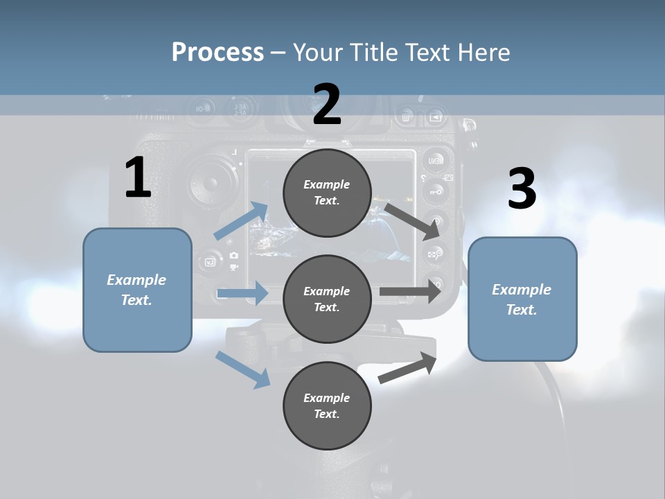 A Video Camera On A Tripod With Blurry Lights In The Background PowerPoint Template