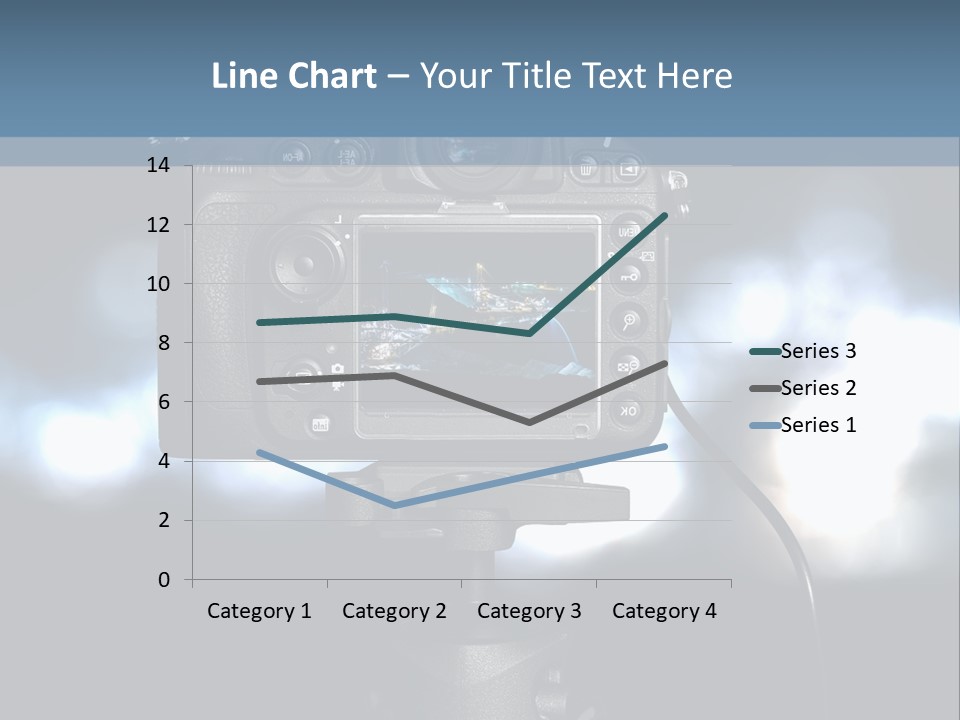 A Video Camera On A Tripod With Blurry Lights In The Background PowerPoint Template
