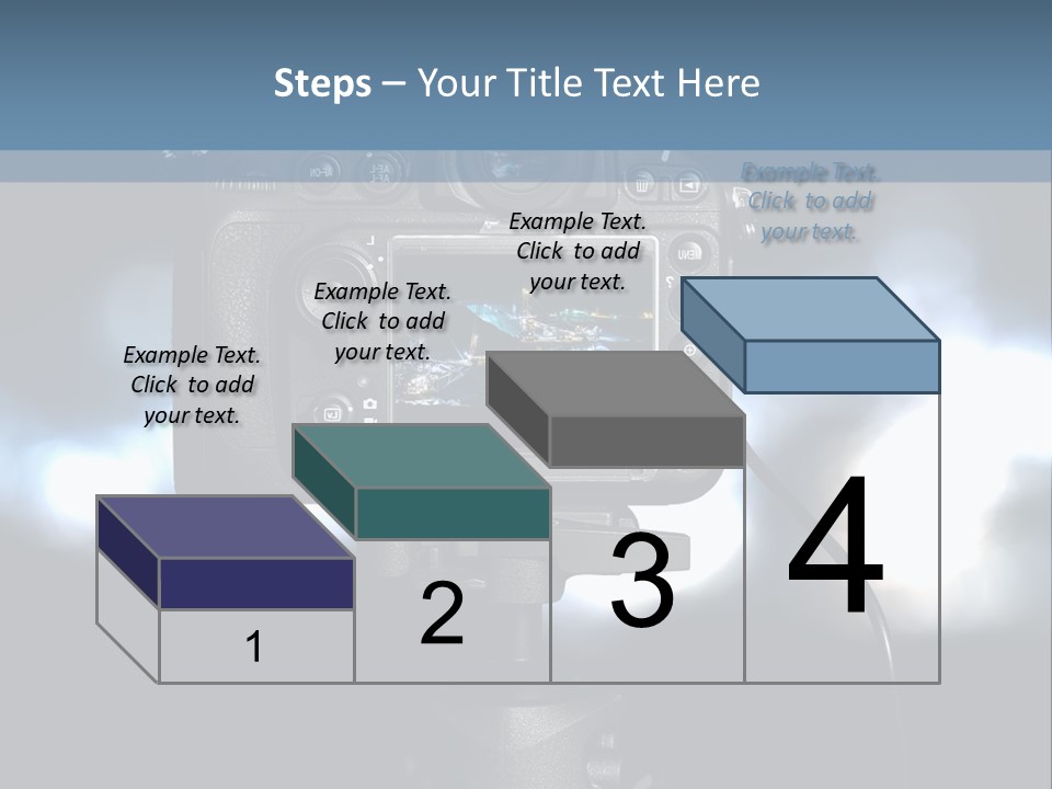 A Video Camera On A Tripod With Blurry Lights In The Background PowerPoint Template
