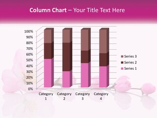 A Pink Flower On A White Background With A Pink Ribbon PowerPoint Template