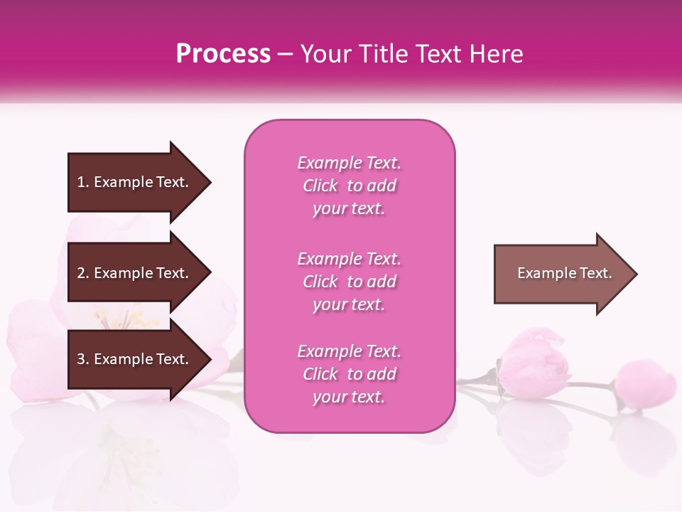 A Pink Flower On A White Background With A Pink Ribbon PowerPoint Template