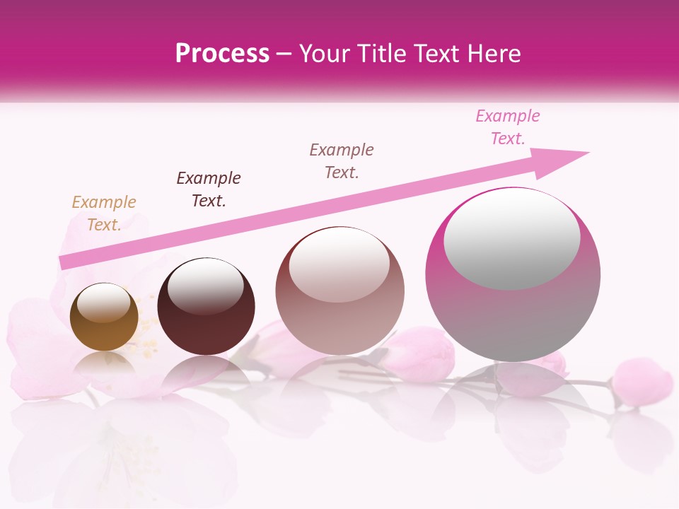 A Pink Flower On A White Background With A Pink Ribbon PowerPoint Template