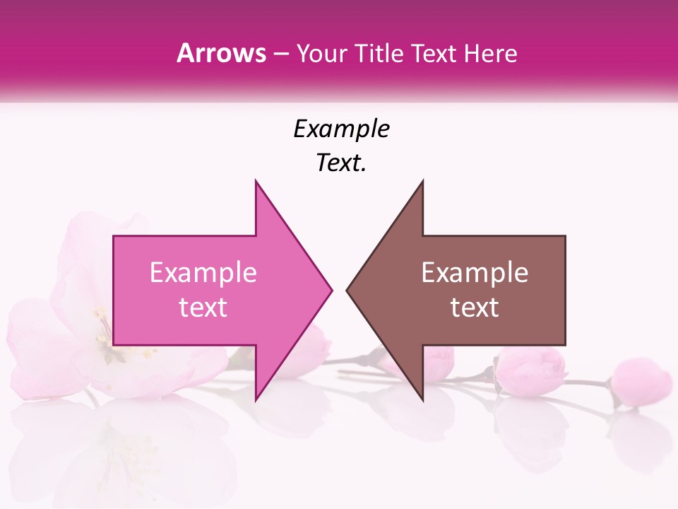A Pink Flower On A White Background With A Pink Ribbon PowerPoint Template