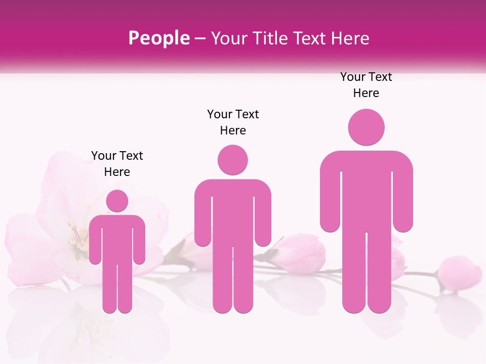 A Pink Flower On A White Background With A Pink Ribbon PowerPoint Template
