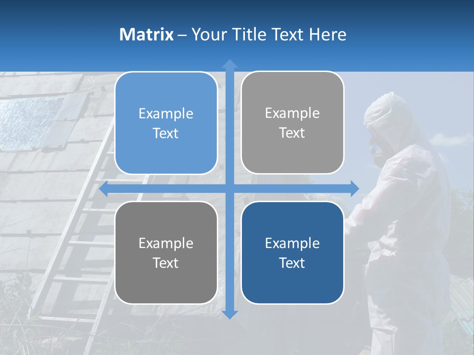 A Man In A White Suit And A Ladder Next To A Building PowerPoint Template