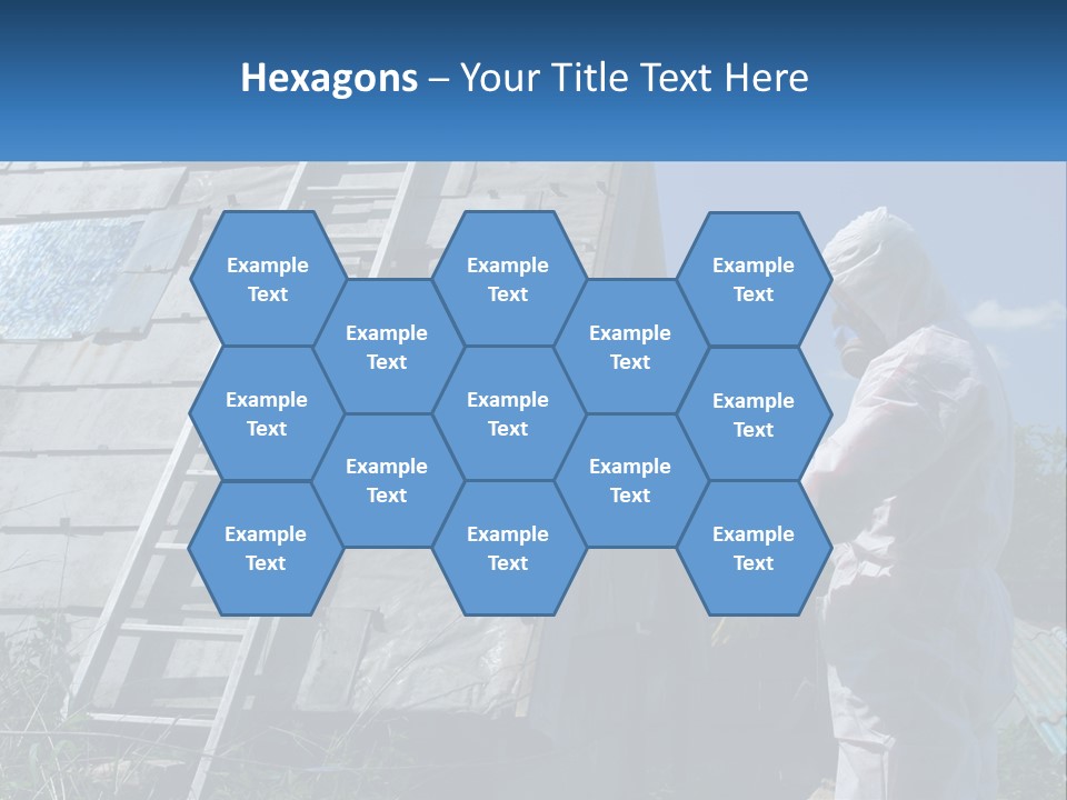 A Man In A White Suit And A Ladder Next To A Building PowerPoint Template