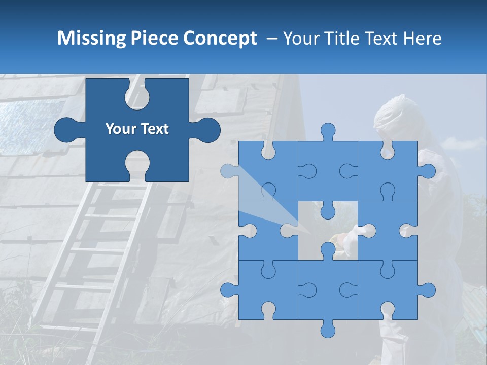 A Man In A White Suit And A Ladder Next To A Building PowerPoint Template