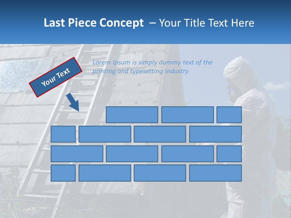 A Man In A White Suit And A Ladder Next To A Building PowerPoint Template